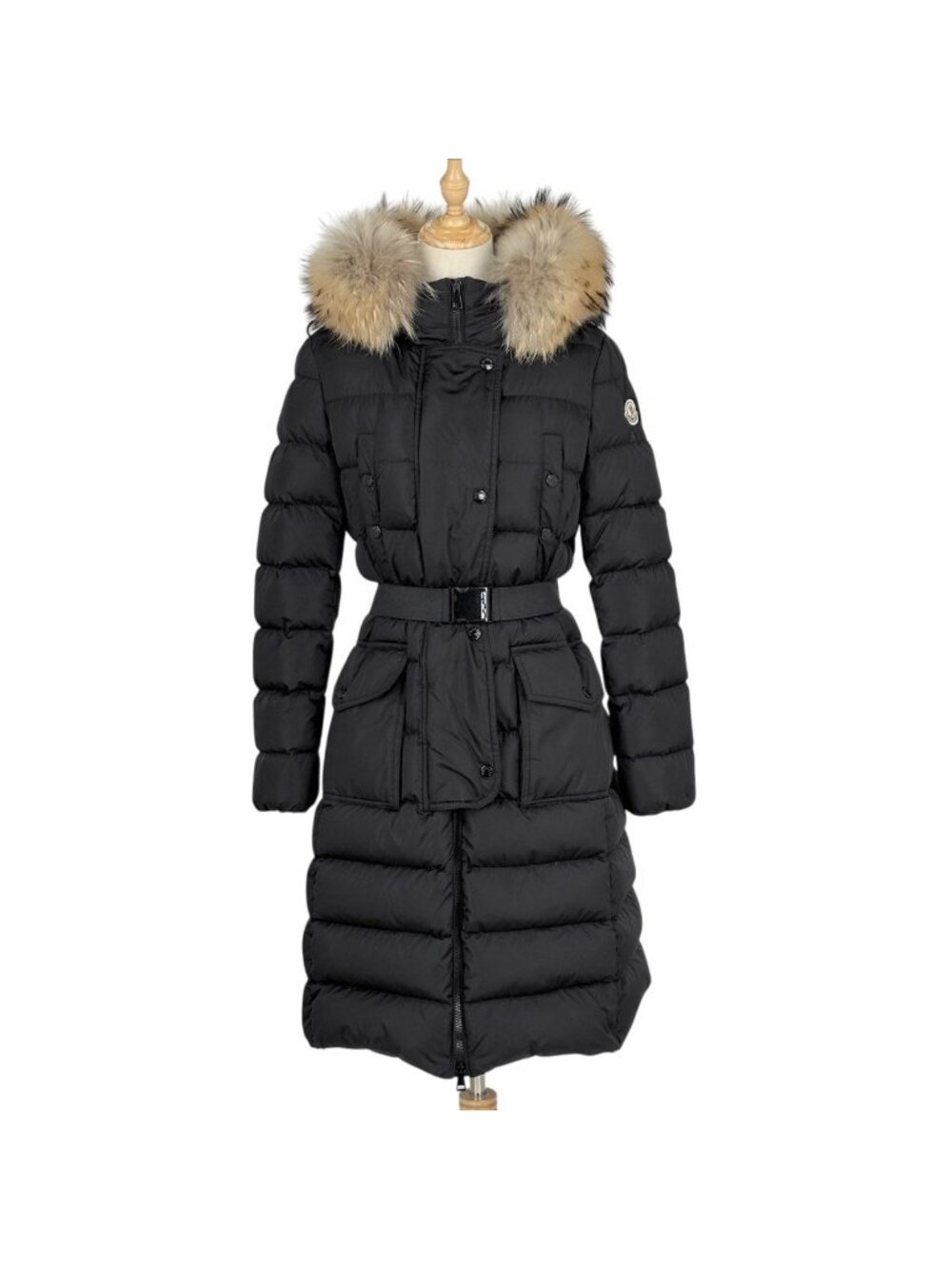 Moncler Khloe Down Coat with Belt Black